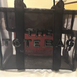 Marc Jacobs Black Mesh Tote with pink Inner Pouch